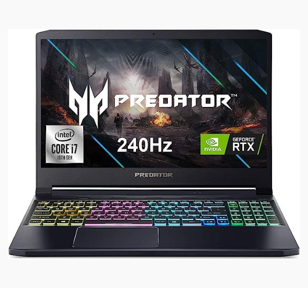 Acer Predator Triton 300 Gaming Laptop Intel i7-10750H NVIDIA GeForce RTX 2070 Max-Q 15.6 FHD 240Hz 3ms IPS